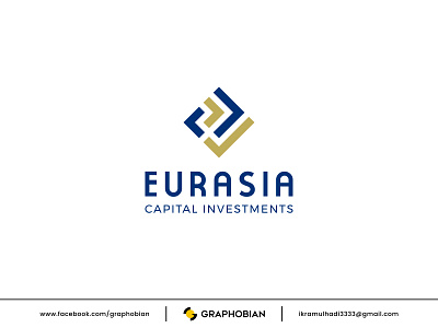EURASIA CAPITAL INVESTMENTS bank business logo capital investment corporate logo emblem financial logo geometric logo logo design logomark modern