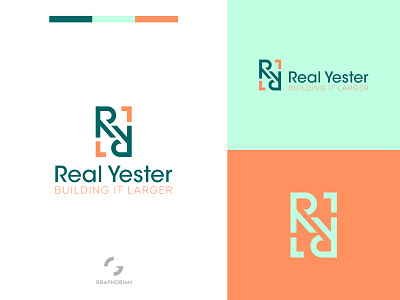 Real Yester brand identity brand mark branding business logo design combination mark corporate brand corporate logo graphic design graphobian logo logo design minimal modern logo unused