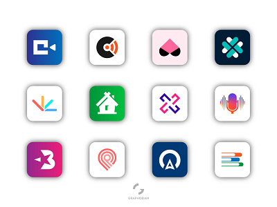 App Icon Collection app icon app logo brand mark branding colorful design favicon graphic design graphobian icon icon design logo logo design logo designer minimal mobile icon modern logo ui