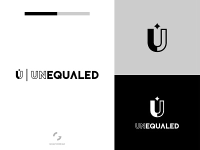 UNEQUALED business logo design creative logo design graphobian logo logo design minimalist logo design modern logo modern minimalist logo shoe store sneaker streetwear sneaker store streetwear store u icon u logo unequaled logo