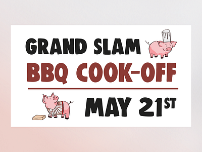 Grand Slam Cook-Off baseball cookoff illustration layout pigs typography