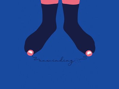 Unwinding concept design feet happyfeets illustration jcimagination minimal minimalistic popart poster socks vector vector art