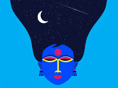 Free wallpaper - Dreamt a dream colors dream girl illustration imagination indian moon night pop sky universe wallpaper
