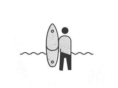 Alone Surfer illustration lines minimal surf surfboard surfer