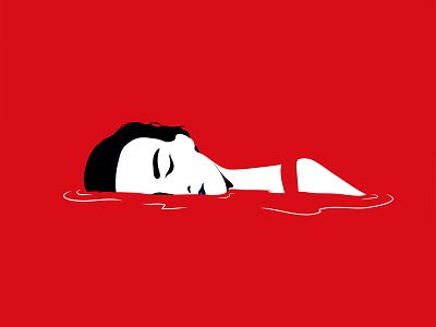 Sinking Thoughts concept illustration jcimagination minimal minimalistic popart poster sinking solo thoughts vector art women