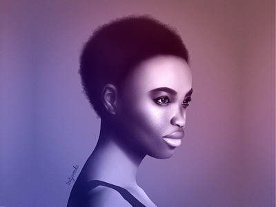 African beauty illustraion ipadproart procreate realistic drawing realistic painting