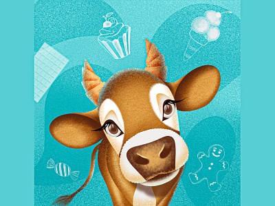Cute Cow Illustration animal animal art animal illustration cow design drawing illustration ipadart procreate procreate app procreate art procreate brushes procreate tutorial
