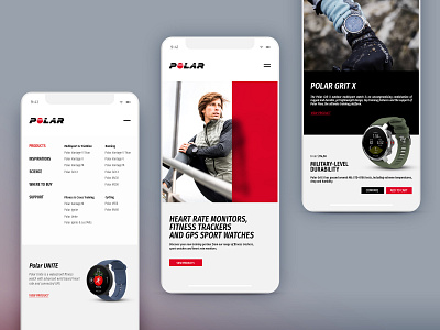 Polar.com rebranding concept design dropdown menu psd ui ux uidesign watches webdesign website