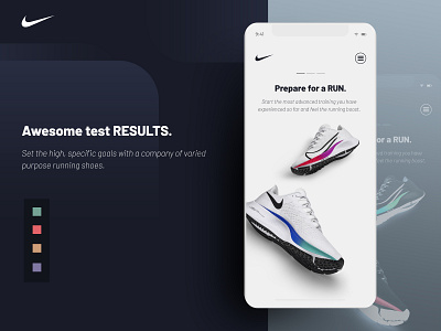 Nike Performance Landing Page colors design landing page minimalism mobile nike shop ui ux ui web web design website