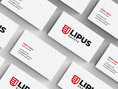 Lipus Safety - Business card design brand brand identity branding business card businesscard design lipus logo logo design minimal safety shield signet vector vending machine