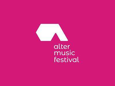 Alter Music Festival - Logo design, vertical version a letter brand brand identity branding concert design festival logo logo design minimal music pink signet vector vertical