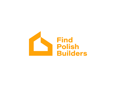 Find Polish Builders - Monochrome version bold brand brand identity branding build builder building construcion design logo logo design minimal modern monochrome renovation yellow