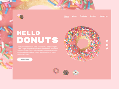 Landing page for Sweet Donuts appdesign design donut shop landingpage ui uidesign