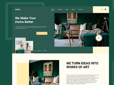 ROOM. Interior Landing Page appdesign architecture interaction interior interior architecture interior landing page interiordesign landingpage ui