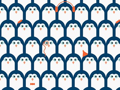 Penguin Party Pattern fabric pattern penguin wrapping paper