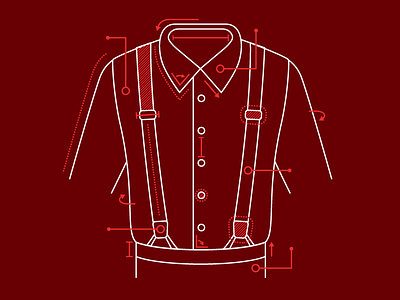 Shirt with Suspenders Diagram blueprint buttons collared shirt diagram suspenders