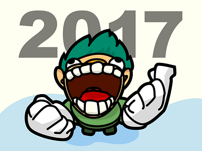Happy new year 2017! 2017 character happy illustrator new year quick teeth weird