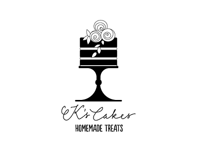 K's cakes bake bw cakes homemade illustrator lines logo treats