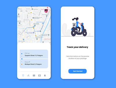 Bike delivery app delivery location tracker