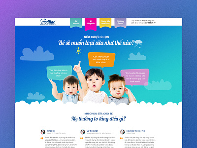 Website for Kid & Mom kid landing page milk mom