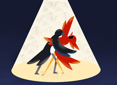 Dancing Birds birds birds of prey chattanooga dancing design illustration robin spotlight