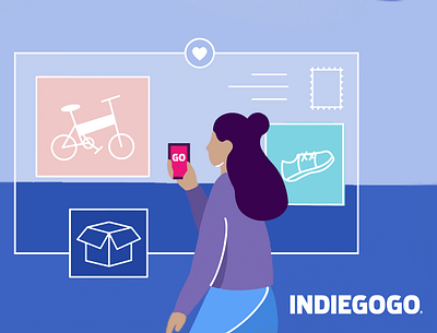 Indiegogo LinkedIn cover campaign cover crowdfunding illustration indiegogo linkedin shopping