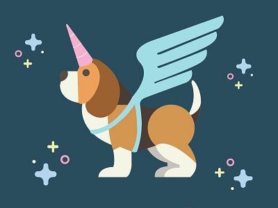 A dog can dream animals chattanooga design dog illustration illustrator non profit playwriting theater unicorn vector