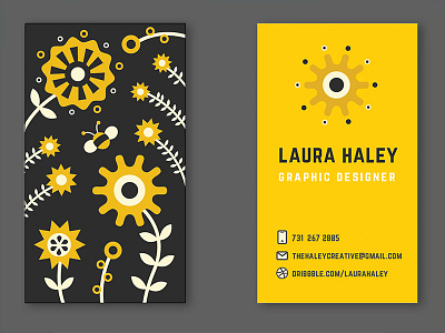 New Business Card bee chattanooga design floral flowers icons illustration nature