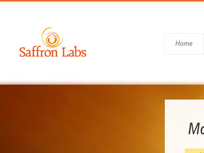 Saffron Labs - Redesigning clean header logo minimal orange white yellow