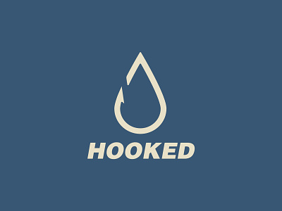 Hooked Logo brand branding design drop drop logo fishing logo hook hook logo hooked illustration illustrator logo logo design logodesign logotype