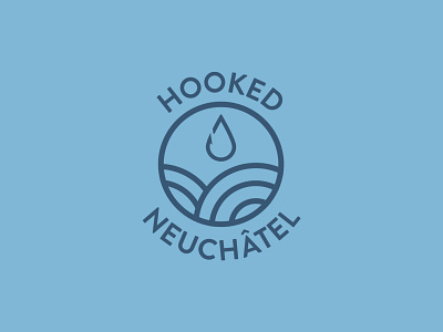 Hooked Logo blue branding design drop fishing fishing logo illustration illustrator logo logo design logodesign logotype water