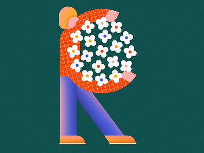 R for Romance animation editorial illustration flowers illustration illustrator minimal relax romance sound design