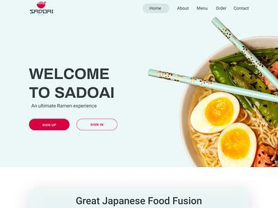 Landing page for Sadoai