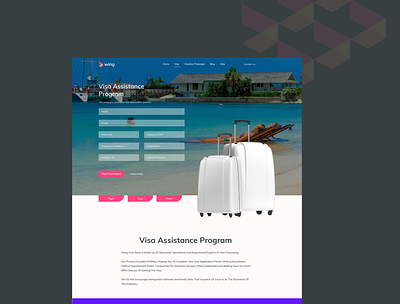 Wing Travel Web design landing page landing page design travel travel website ui ux web design website