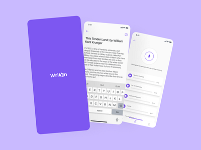 WRITON NOTE APP app branding design illustration minimal mobile app design modern noteapp purple ui uiux ux web design