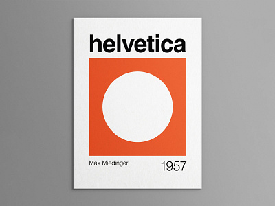 Helvetica modernist poster 1 circle geometric graphic graphic design modern orange poster square