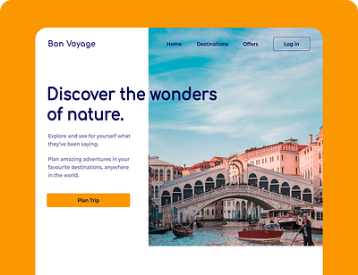 Bon Voyage Travel Landing page