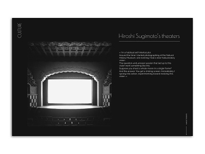 ReDesign Homepage | Hiroshi Sugimoto's theaters dark design theatre ui ux website
