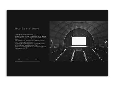 ReDesign Slider | Hiroshi Sugimoto's theaters dark design theatre ui ux website