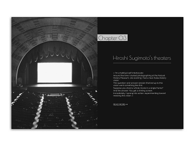 ReDesign Chapter | Hiroshi Sugimoto's theaters dark design theatre ui ux website