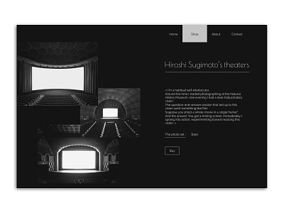 ReDesign Chapter | Hiroshi Sugimoto's theaters dark design theatre ui ux website