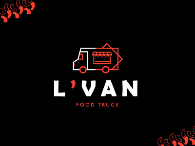 L'VAN FOOD TRUCK logo concept art branding design graphic design i illustration illustrator logo