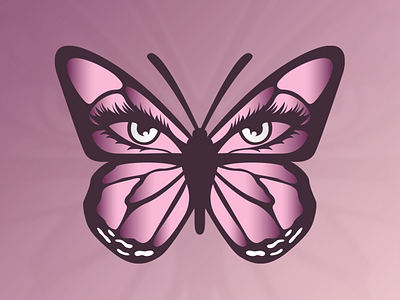 ButterflyMinks animal branding butterfly design eyes icon illustration lashes makeup mascot minimal minks