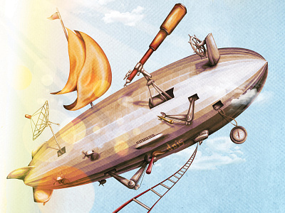 Zeppelin 2 illustration surrealism zeppelin