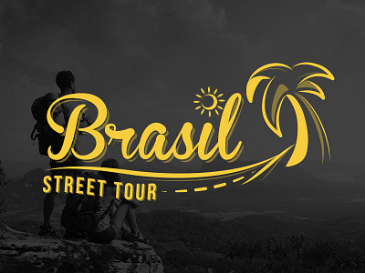 Brasil Street Tour beach brasil logo design sun typography