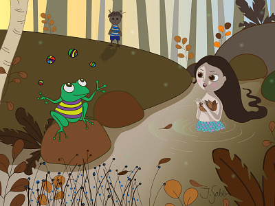 The Performer character design childrens book frog frog prince mermaid owl illustration river illustration river mermaid swamp swamp thing vector art vector illustration