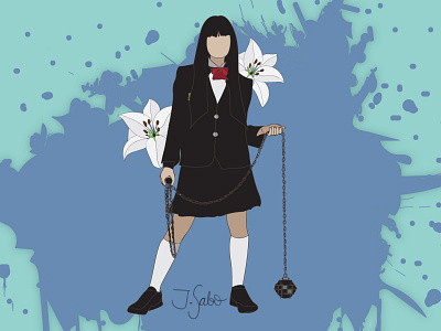 Gogo Yubari characterdesign fan art flat design flat illustration flatdesign gogo illustration gogoyubari illustrator kill bill lilly vector illustration vectorart