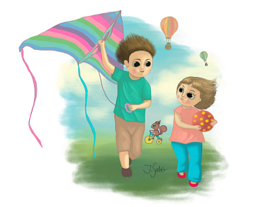 This illustration is inspired by my lovely children character design characterdesign children book illustration childrens book childrens illustration girl character girl illustration illustration illustrator photoshop