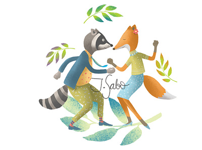 Let's Twist animals dancing animals illustrated character design characterdesign children book illustration childrens book childrens illustration flat design flat design flat illustration illustration illustrator photoshop