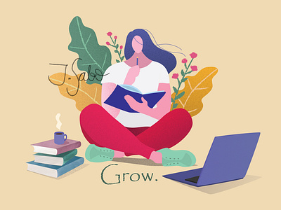 Grow. Inspirational flat design